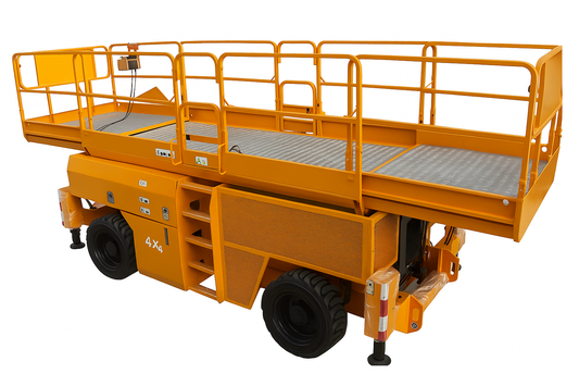 Plataforma elevatória tipo tesoura autopropelida a diesel de 16 metros 680kg