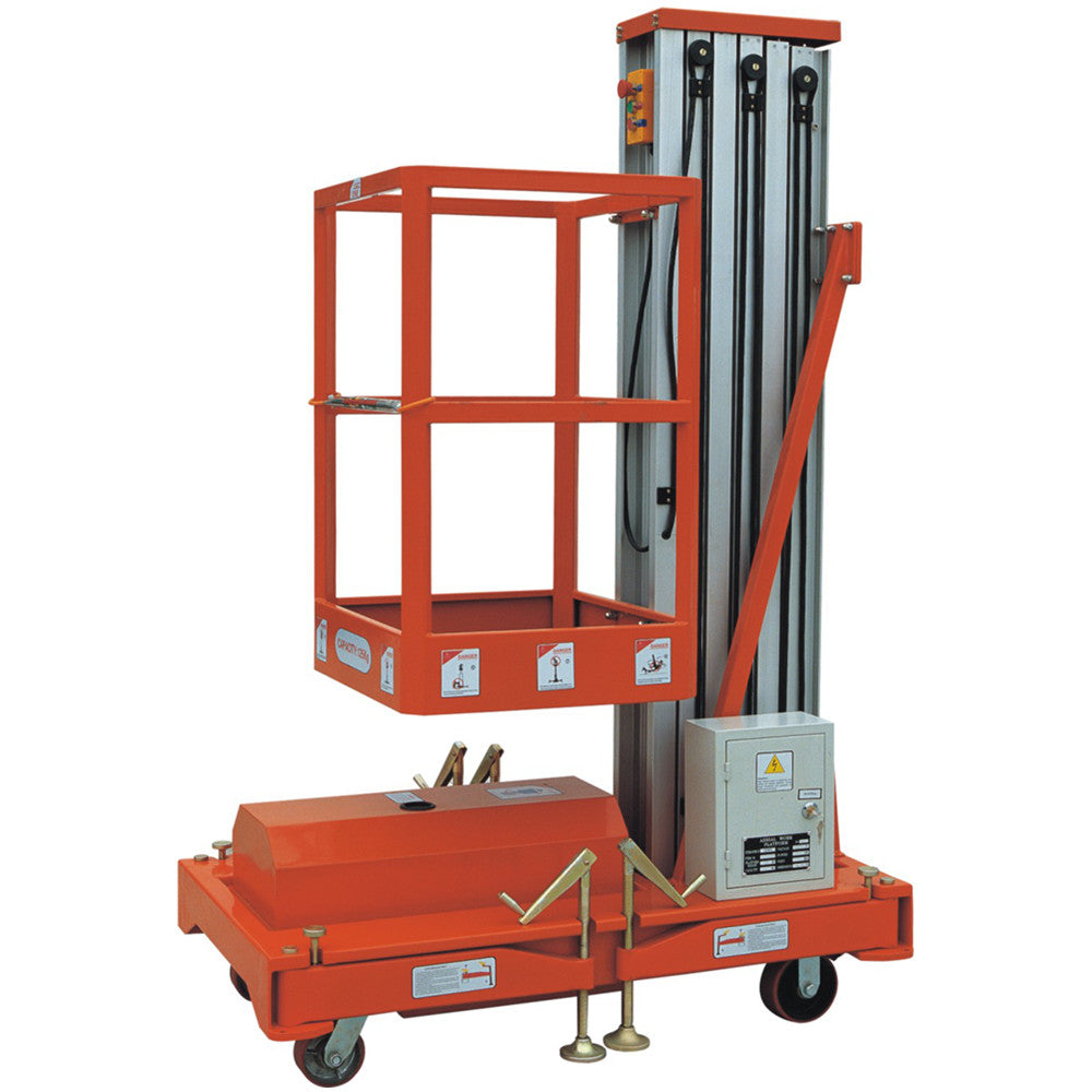 PLATAFORMA ELEVATÓRIA MASTRO ÚNICO ELÉTRICA 6M 150KG