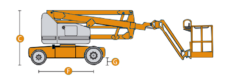 Plataforma Elevatória Articulada a Diesel 18 metros