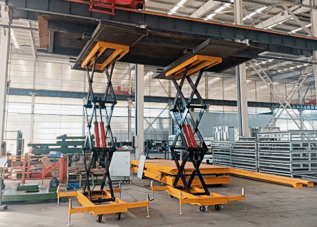 Plataforma elevatória de tesoura hidráulica sincronizada