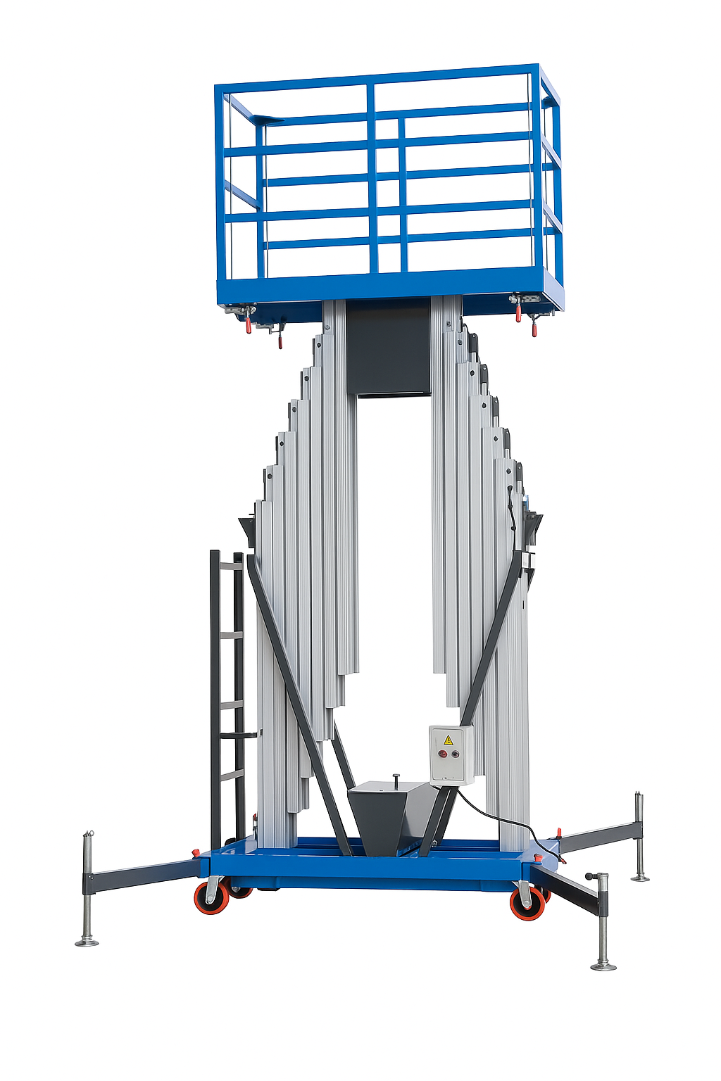 ELEVADOR DE MASTRO DUPLO EM LIGA DE ALUMÍNIO 12 METROS 200KG