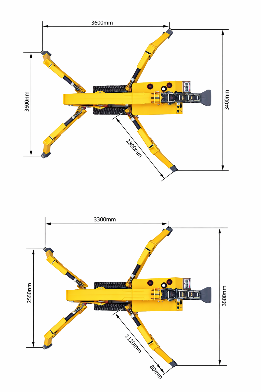 Mini guindaste tipo aranha de 1,5 tonelada